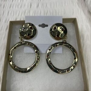 HEIDI DAUS "New Wave" (Goldtone/Topaz-Crystals) Art Deco Omega-Pierced Earrings